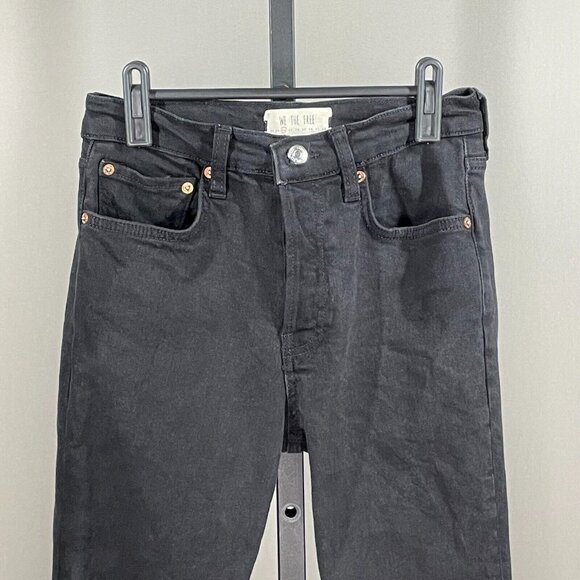 Free People Jeans Womens 26 black skinny denim boho casual distressed - Picture 2 of 9